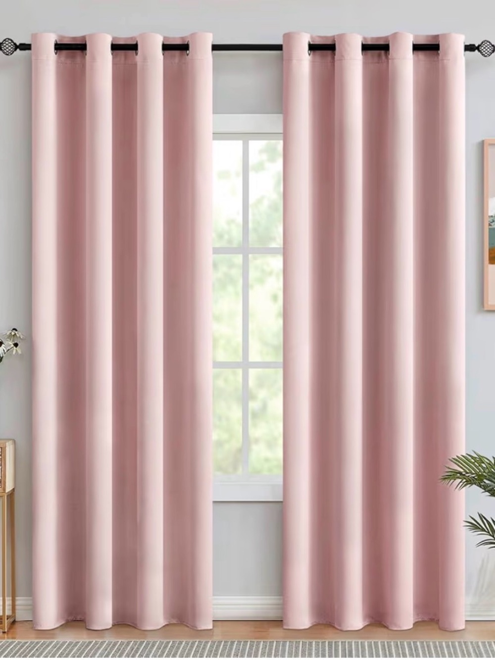 MIULEE Light Pink Blackout Bedroom Curtains Drapes 84 Inch Long 52"x84"
Grommet